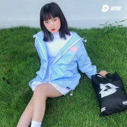 Áo khoác dù nữ form rộng màu xanh DAVIES - Basic Mark 3 Jacket Blue